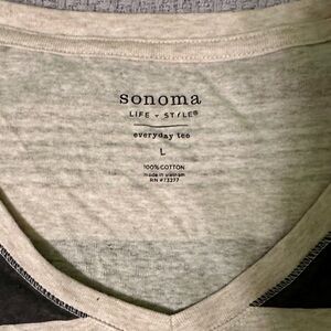 Sonoma Striped Long Sleeve Tee in Pink and Gray